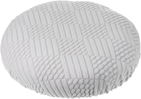 PATIKIL Elastischer Hockerbezug Rund (Durchmesser 36-45cm), Grau | Waschbarer Sitzkissenbezug für Hocker & Stühle, Dehnbarer Barhocker Schonbezug