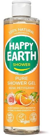 Happy Earth Duschgel - Für Damen und Herren - Duschgel - 100% Natürliche Inhaltsstoffe & Vegan - Rose Petitgrain - 300 ML