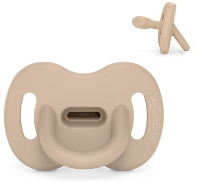 Suavinex, Sucette Tout Silicone pour Nouveau-nés, pour Bébé 0/6 Mois et Naissance, avec Tétine Symétrique SX Pro, Réversible, Super Douce et Souple, Idéal pour Dormir, Irish Cream