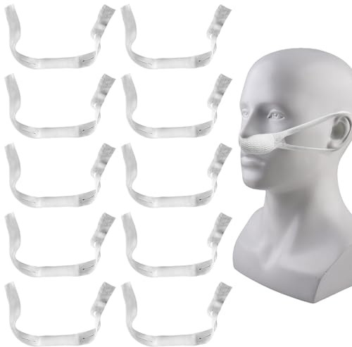 Pack of 10 Nose Bandage with Ear Loops, Nose Bandage After Surgery Wound Dressing, High Absorbability, Nose Slingshot Bandage Material, Stretch Ear Loops, Comfortable and Absorbent
