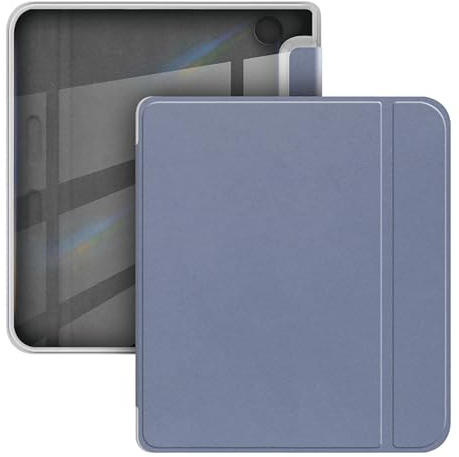 GIOPUEY Hülle Kompatibel mit Kobo Libra Colour/Kobo Libra 2, Flip PU Case [PC TPU Transparente Rückseite] hautähnliche Textur - Purple