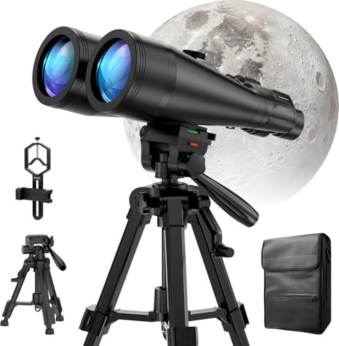 20x80 Astronomie-Fernglas für Erwachsene,Hochleistungs-Fernglas | Bak4-Prisma für Mondbeobachtung, Wildtierbeobachtung und Nachtbeobachtung bei schwachem Licht, inkl. Stativ, Adapter
