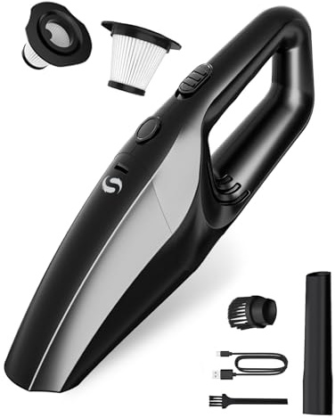 SERVOMASTER Handstaubsauger Akku, leistungsstarker Autostaubsauger | Mini Staubsauger mit Schnellladung und waschbarem HEPA-Filter, Staubsauger für Auto & Zuhause, Tierhaare, Staub & Krümel