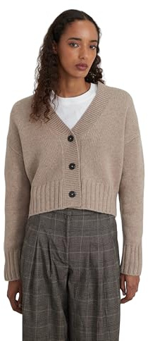 Style & Republic Damen V-Neck kurzer Cardigan aus 90% Merinowolle & 10% Kaschmir – Deine kuschelige Kaschmirblend Premium Langarm-Strickjacke für stilvolle Herbst- & Wintertage