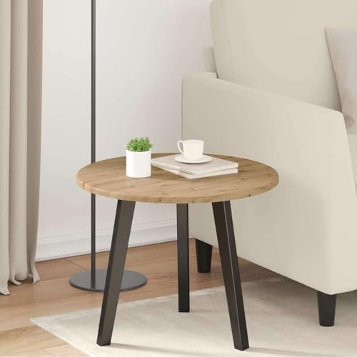 Fangmaliuyun Rund Tischplatte Artisan Eiche 50x50 cm 1 5 cm Massive Holzplatte wetterfest Modernes Design Langlebig für Garten Balkon Küche Wohnzimmer terrasse