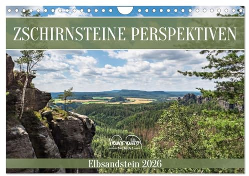 Zschirnsteine Perspektiven - Elbsandstein (Wandkalender 2026 DIN A4 quer), CALVENDO Monatskalender: Viele Blicke, zwei Zschirnsteine (CALVENDO Natur)