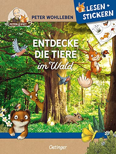Lesen + Stickern. Entdecke die Tiere im Wald: Interaktives Buch zum Lesenlernen mit vielen bunten Stickern für Vorschul-Kinder ab 5 Jahren