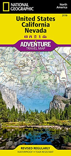 California & Nevada Map – Waterproof Travel Map by National Geographic | Adventure Road & Hiking Map of California, Nevada & National Parks | ... Geographic Adventure Travel Map, 3119)