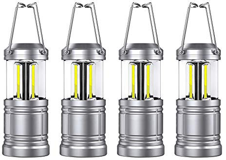 LED Camping Lantern Lights - 500 Lumens Collapsible Camping Lights - Power Outage Lantern Battery Powered for Emergency, Hurricane, Storms, 4 Pack