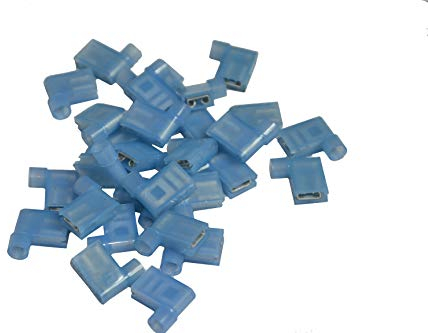 Winkelflachsteckhülsen blau Flachsteckhülsen 90° Winkel Kabelschuhe Kabelverbinder (blau - 100 Stück)