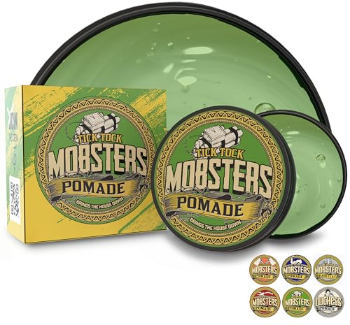 Mobsters Pomade – Pomade Herren-Haarwachs auf Wasserbasis, duftend, Premium-Haarwachs für Männer, matte Haar-Styling-Produkte, ideal für modernes Styling – (Tick Tock)
