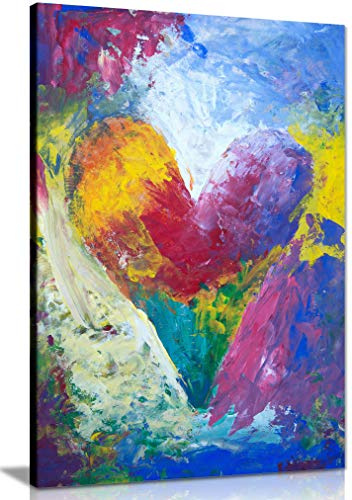 Panther Print, Canvas Wall Art, Framed Canvas Pictures for Living Room, Art Decor for Bedroom Walls, Abstract Heart Painting, Print for Special Occasions (12x8 Inch)