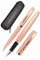 ONLINE Schreib-Set Eleganza Rosegold, enthält Kugelschreiber, Füllhalter, Echt-Lederetui, 3-teilig I in hochwertiger Geschenkbox, Füller für Standardpatronen, Kulli mit Großraummine G2