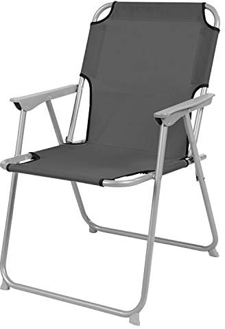 INDA-Exclusiv Campingstuhl Faltstuhl Klappstuhl Anglerstuhl Regiestuhl Angelstuhl Metall Stoff Oxfort Anthrazit B 53 x T 46 x H 74 cm