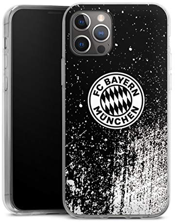 Silikon Hülle kompatibel mit Apple iPhone 12 Pro Case transparent Handyhülle FC Bayern München Offizielles Lizenzprodukt FCB
