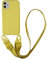 Jacyren Chaîne de téléphone Portable pour iPhone XS Necklace Housse en Nylon Bandoulière Silicone Coque avec Cordon de Serrage Coque de Protection étui Coque pour iPhone X/XS - Jaune
