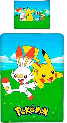 Halantex Pokemon Bett Set Baumwolle Bettbezug 140x200cm Und Kissenbezug 70x90cm Original