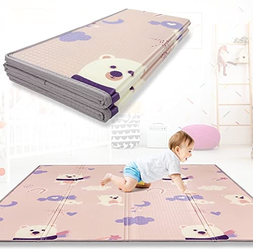 Krabbelmatte Baby Faltbar Spielmatte Kinder Spieldecke 180x200x1.5cm Krabbeldecke Für Baby - Babymatte Kindermatte - Schaumstoffmatte Kinderteppich- Spielteppich - Bodenmatte Kinder - Babygeschenk
