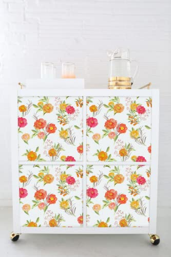 Coloray Möbel-Aufkleber Kallax Regal Set 8x 33x33 cm Selbstklebend Expedit - Süße Blumen