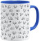 OM3® witzige Kaffeetasse mit Penisse Pimmel Tasse Penis-Muster | Keramik Becher | 11oz 325ml | Rundumdruck | Blau