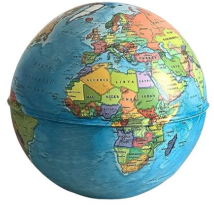 10 cm Mini-Globus (Politische Karte), Mit Geldbank Eingebaut – Englische Karte
