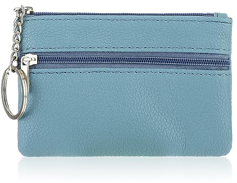 simarro Kleines Portemonnaie Damen Mini, Leder Mini Geldbörse Damen Klein Mini Portemonnaie Damen Münzbeutel Portemonnaie PU Geldbeutel Coin Purse Wallet mit Schlüsselanhänger(Blau)