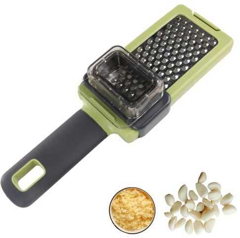 Stainless Steel Handheld Garlic & Ginger Grater - Ergonomic Zester, Dishwasher Safe, Rust-Resistant, Multi-Functional Kitchen Tool for Cooking and Baking