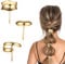 PEOVLVN 3 Pcs Gold Hair Cuffs, 1 Inch Metal Ponytail Cuffs, Hair Tie Ponytail Holder, Hair Clips, Decorative Barrettes for Women Girls Long Hair, 3 Count