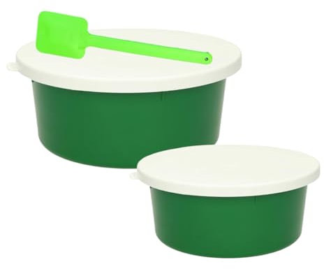Futterschalen Set 2L & 5L, Set Müslischale für Pferd, Set Futterschüssel + Mashlöffel dazu. Schüssel optional mit Deckel (2X 5Kg. Futterschale mit Deckel + Mashlöffel)