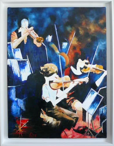 Générique Oeuvre d'Art peinture à l'huile sur toile fait main unique et signée Symphonie céleste