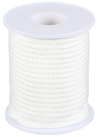 PATIKIL 3.5mm x 46Fuß Nylonfaden Für Armbänder Geflochtene Nylonschnur Nylongarn Für Windspiel Perlenketten Jalousien DIY Bastel Schmuckherstellung Weiß