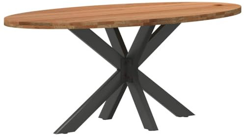 vidaXL Esstisch Hellbraun 180x90x74 cm Massivholz Eiche Oval, Küchentisch, Restauranttisch, Tisch Restaurant, Esszimmertisch, Bistrotisch