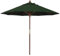 Sombrilla de Jardín de Madera Ø 270 cm, Sombrilla de Playa con Accionamiento por Polea, para Balcón, Terraza, Patio, Mercado, Playa y Piscina(Green)