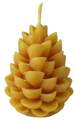 Bienenwachskerze Tannenzapfen Kerze 8 cm Weihnachten Schuppen — handgegossener Wachs-Zapfen Natur-Deko, Made in Germany
