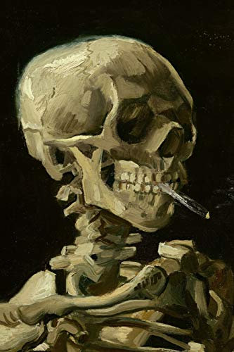 Art Journal: Head of a skeleton with cigarette - Vincent van Gogh Art Cover College Ruled Notebook | 110 Pages