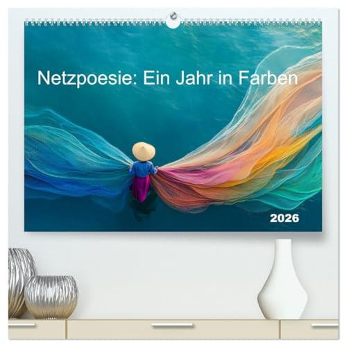 Netzpoesie: Ein Jahr in Farben (hochwertiger Premium Wandkalender 2026 DIN A2 quer), Kunstdruck in Hochglanz (CALVENDO Orte)