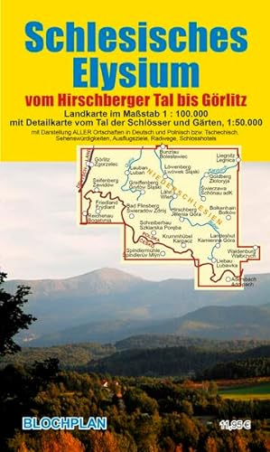 Landkarte Schlesisches Elysium: vom Hirschberger Tal bis Görlitz - mit Detailkarte vom Tal der Schlösser und Gärten