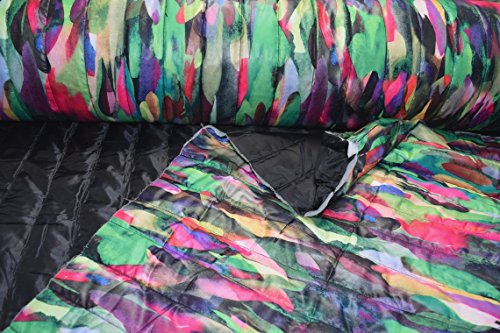 Fabrics-City SCHWARZ/BUNT WASSERABWEISEND DOUBLEFACE STEPPSTOFF FEDERN STOFF STOFFE, 4407