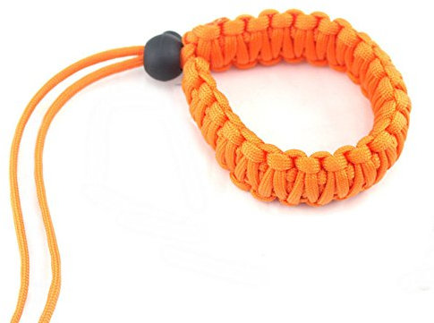 AKOAK Braided 550 Paracord Adjustable Camera Wrist Strap,Safety Strap for Video Camcorder,Binoculars and DSLR Camera,Orange