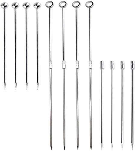 CKANDAY 16 Unidades de Palillos de cóctel de Acero Inoxidable, Palillos de Fruta Reutilizables de Metal para Martini y Bebidas, Juego para Bebidas de Oliva, para Eventos de Fiesta de Vacaciones