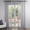 Topfinel Voile Vorhänge Leinenstruktur mit Ösen Lichtdurchlässig Einfarbig für Fenster Wohnzimmer Schlafzimmer Moderne und Elegante Gardine 2er Set je 240x140cm (HxB) Dunkelgrau