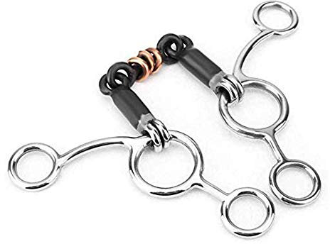 SagaSave Wassertrense doppelt gebrochen Wassertrense hohl 3-Ring-Wassertrense Edelstahl Horse Trense doppelt gebrochen