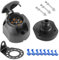 SPARKMOTO Prise Remorque 7 Broches Femelle Etanche,12V Adaptateur Connecteur Prise de remorque 7 Broches pour Remorque Voiture,avec Kit Support de Montage et Joint arrière Prise Étanche(SK07SFK)