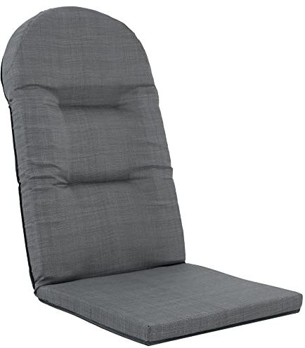 PATIO Gartenstuhlpolster Hochlehner Galaxy 123 x 49 cm Sitzpolster Stuhl mit Rückenlehne oval gesteppt für Gestell bis 46 cm grau