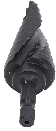 Kadimendium Step Drill Bit HSS Spiral Groove Pagoda Hole Reamer Pagoda Drill Cone Drill Bits Black Hex Shank Tool for Metal, Plastic, Aluminum, Wood(10 Steps(4‑22mm))