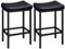 HOOBRO Taburete de Bar, Juego de 2, Silla Alta, Forma Cuadrada con Superficie Curva, Cuero PU, Acolchado de 4 cm de Grosor, Marco de Metal, 63 cm de Altura, para Cocina, Restaurante, Negro EBB10BY01