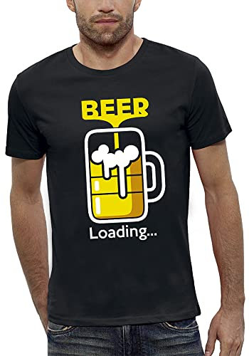 PIXEL EVOLUTION T-Shirt Bierkrug – Beer Loading – Bierglas Herren, Schwarz , XS