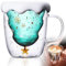 FGen Weihnachtstassen, Weihnachten Becher, Kaffee Teegläser, Kaffeeglas Doppelwandig mit Griff, Christmas Mugs, Süße Tassen, Kaffeebecher Set, Doppelwandige Isolierglas Espressotasse