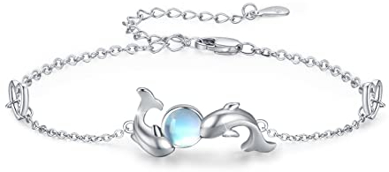 YEESIA Bracelet de cheville en argent sterling 925 avec nœud celtique en forme de libellule/dauphin - Cadeau pour fille, 27.0 Zentimeter, Argent sterling