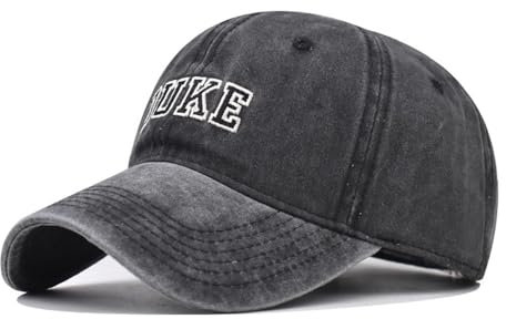 GeRRiT Herren Baseball Caps Duke Stickerei Fashion Trend Klassische Baumwolle Outdoor Cap Uni Baseball Caps Geschenke für Männer Frauen (Baumwolle, Schwarz), Groß, GRAU